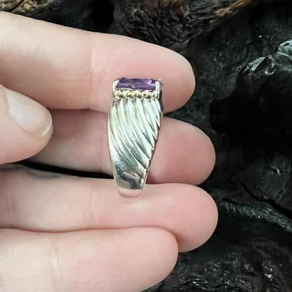 Vintage Clyde Duneier 1.87 ct Oval Amethyst Ring Size 6.5 CID 14K 925 - Picture 13 of 15